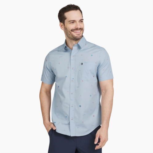 Mens Quiksilver Printed Short Sleeve Button Down Shirt