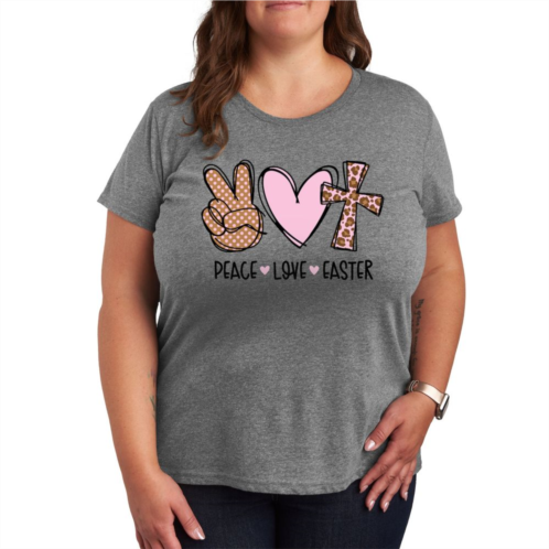 Licensed Character Plus Size Peace Love Easter Graphic Tee