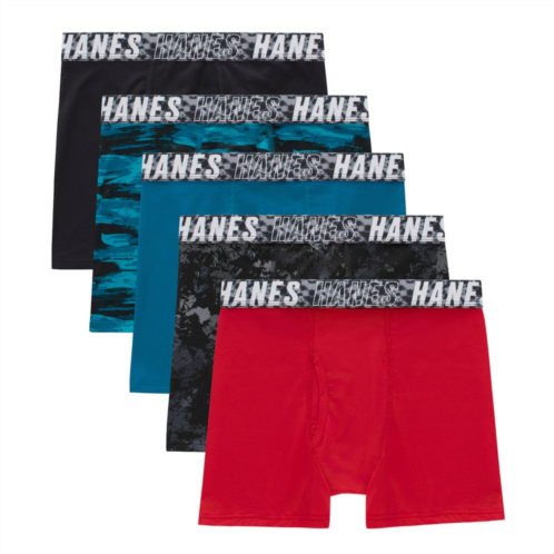 Boys 4-20 Hanes Moves 5-Pack Ultimate Stretch Boxer Briefs Set
