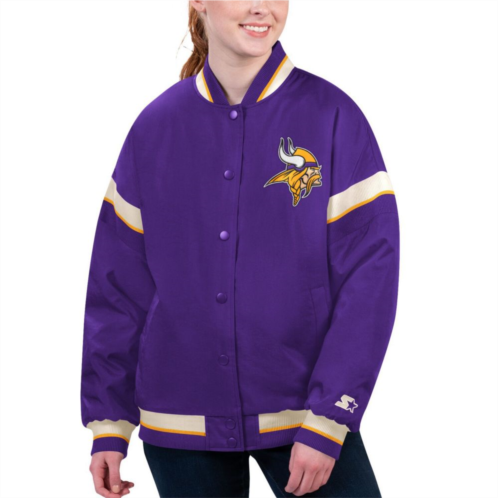 Womens Starter Purple Minnesota Vikings Tournament Full-Snap Varsity Jacket