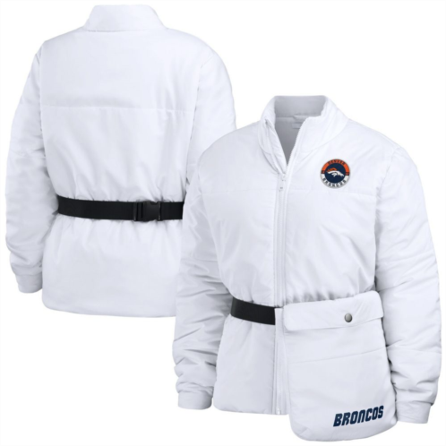 Womens WEAR by Erin Andrews White Denver Broncos Packaway Full-Zip Puffer Jacket