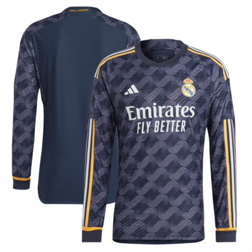Unbranded Mens adidas Navy Real Madrid 2023/24 Away Long Sleeve Replica Jersey