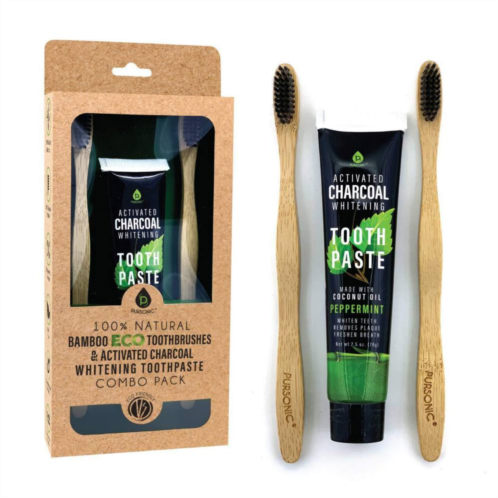 Pursonic Toothbrushes & Charcoal Whitening Toothpaste Set