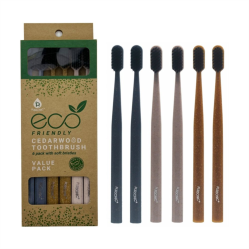 Pursonic Eco-friendly Cedarwood Toothbrushes (6 Pack)