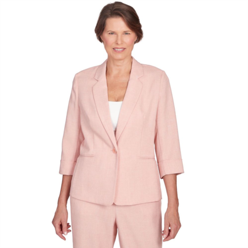 Petite Alfred Dunner Button Front Blazer Jacket