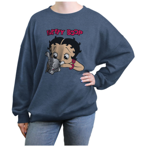 Licensed Character Juniors Betty Boop Petting Pudgy Graphic Fleece