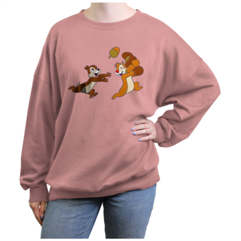 Disneys Chip & Dale Running With Acorns Juniors Graphic Fleece