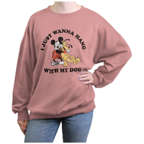 Disneys Mickey Mouse I Just Wanna Hang With My Dog Juniors Graphic Fleece