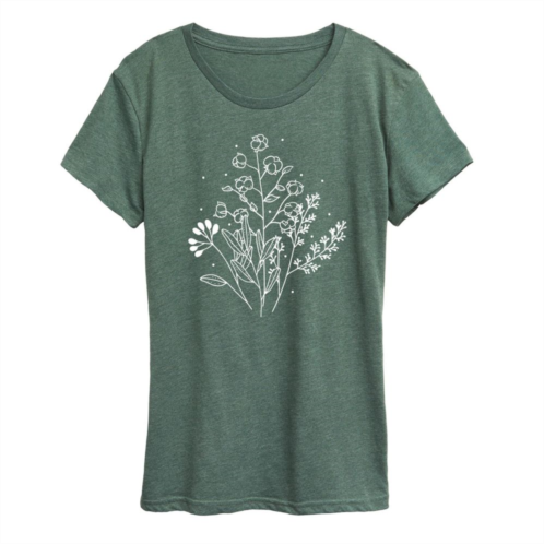 Unbranded Womens Fall Flowers Graphic Tee