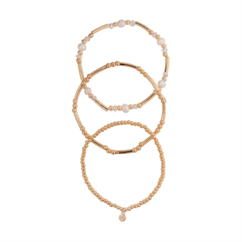 LC Lauren Conrad 4-Piece Simulated Pearl Beaded Stretch Bracelet Set