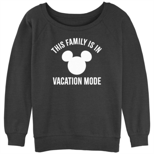 Disneys Mickey Mouse This Family Is In Vacation Juniors Graphic Slouchy Terry