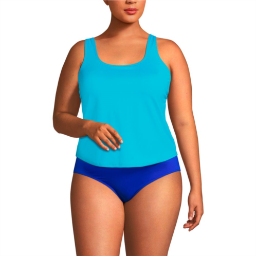 Plus Size Lands End Chlorine-Resistant 1-Piece Fauxkini Swimsuit