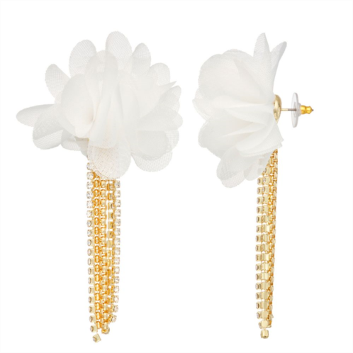 Nine West Flower Chandelier Earrings