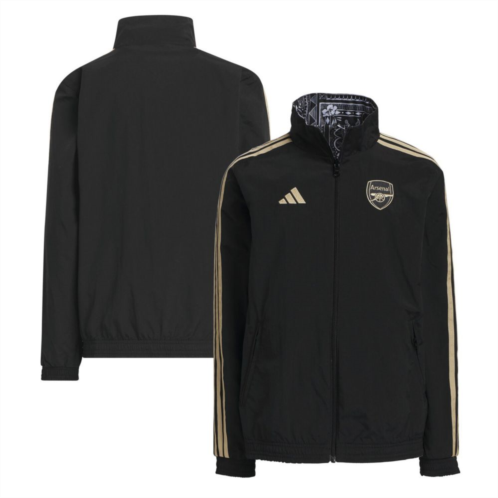 Unbranded Youth adidas Black Arsenal 2023/24 Reversible Anthem Ian Wright Full-Zip Jacket