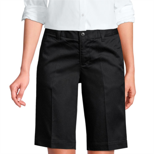 Womens Tall Lands End School Uniform 12 Plain Front Blend Chino Shorts