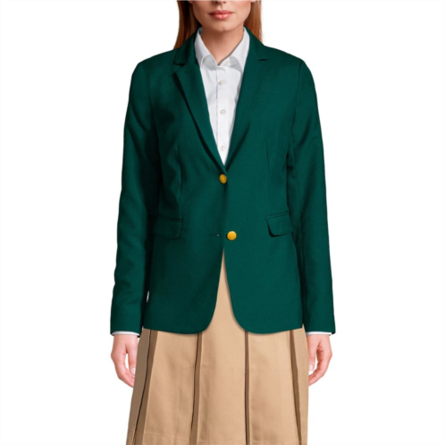 Womens Lands End School Uniform Hopsack 2-Button Blazer Jacket
