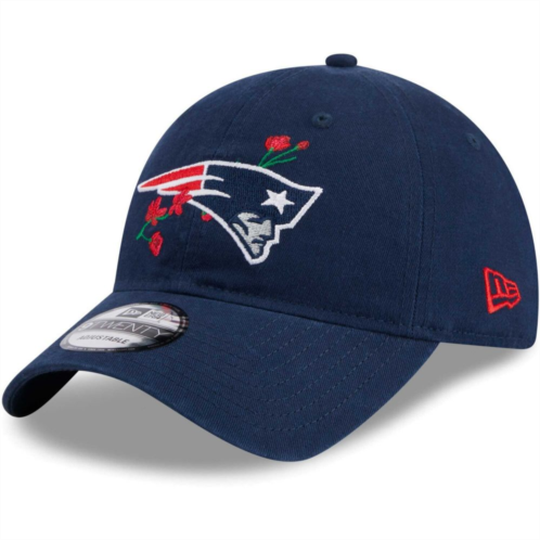 Womens New Era Navy New England Patriots Gameday Flower 9TWENTY Adjustable Hat