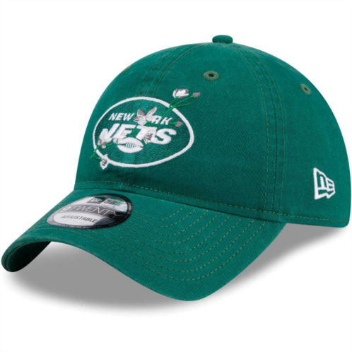 Womens New Era Green New York Jets Gameday Flower 9TWENTY Adjustable Hat