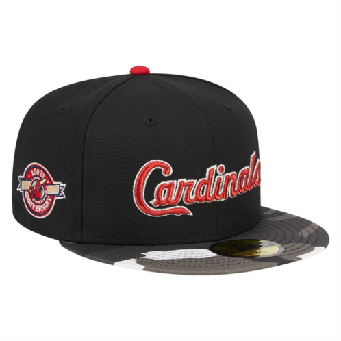 Mens New Era Black St. Louis Cardinals Metallic Camo 59FIFTY Fitted Hat
