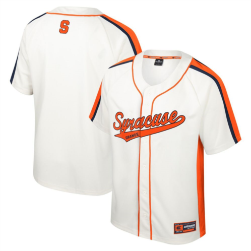 Mens Colosseum Cream Syracuse Orange Ruth Button-Up Baseball Jersey