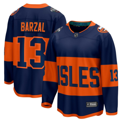 Unbranded Mens Fanatics Branded Mathew Barzal Navy New York Islanders 2024 NHL Stadium Series Breakaway Player Jersey