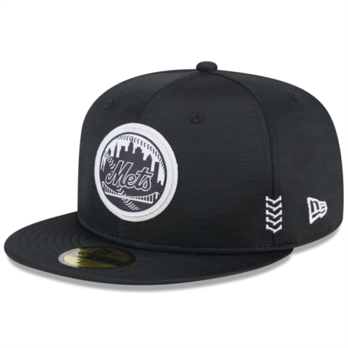 Mens New Era Black New York Mets 2024 Clubhouse 59FIFTY Fitted Hat