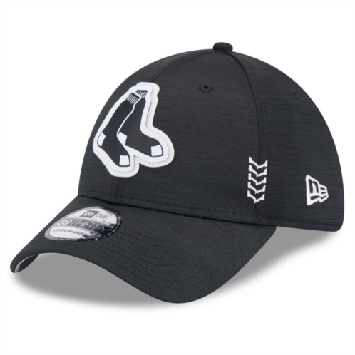 Mens New Era Black Boston Red Sox 2024 Clubhouse 39THIRTY Flex Fit Hat