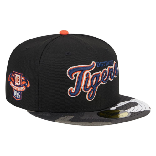 Mens New Era Black Detroit Tigers Metallic Camo 59FIFTY Fitted Hat