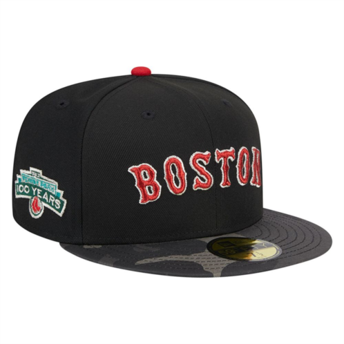 Mens New Era Black Boston Red Sox Metallic Camo 59FIFTY Fitted Hat