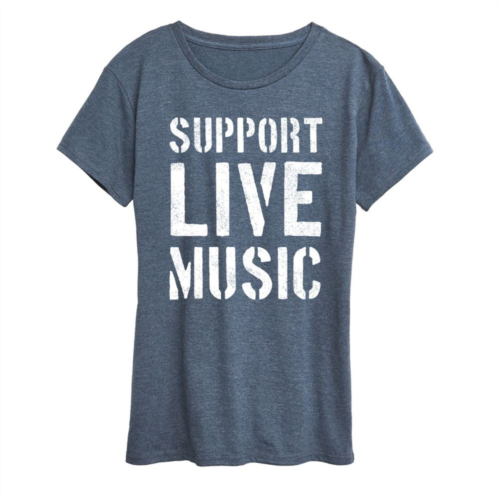 Unbranded Womens Support Live Music Graphic Tee