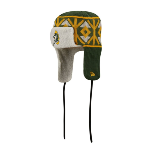 Mens New Era Green Green Bay Packers Historic Logo Knit Trapper Hat