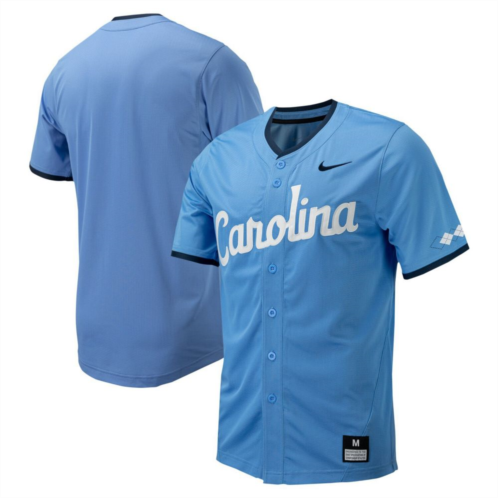 Nitro USA Mens Nike Carolina Blue North Carolina Tar Heels Replica Full-Button Baseball Jersey