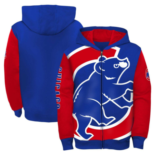 Unbranded Youth Fanatics Branded Royal/Red Chicago Cubs Postcard Full-Zip Hoodie Jacket
