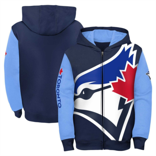 Unbranded Youth Fanatics Branded Navy/Light Blue Toronto Blue Jays Postcard Full-Zip Hoodie Jacket