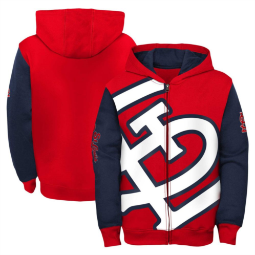 Unbranded Youth Fanatics Branded Red/Navy St. Louis Cardinals Postcard Full-Zip Hoodie Jacket