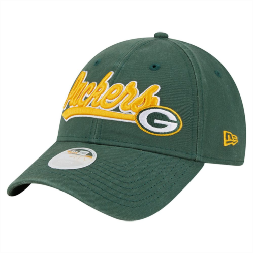 Womens New Era Green Green Bay Packers Cheer 9FORTY Adjustable Hat