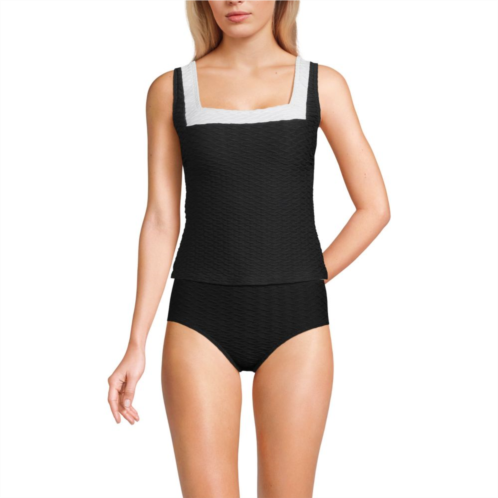 Womens Lands End D-Cup Square Neck Tankini Swimsuit Top