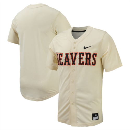 Nitro USA Mens Nike Cream Oregon State Beavers Replica Full-Button Baseball Jersey