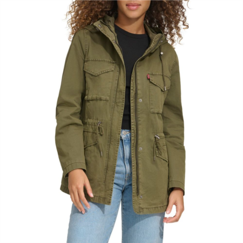 Plus Size Levis Lightweight Hooded Anorak Military Jacket