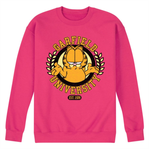 Licensed Character Mens Garfield University Fleece Sweatshirt