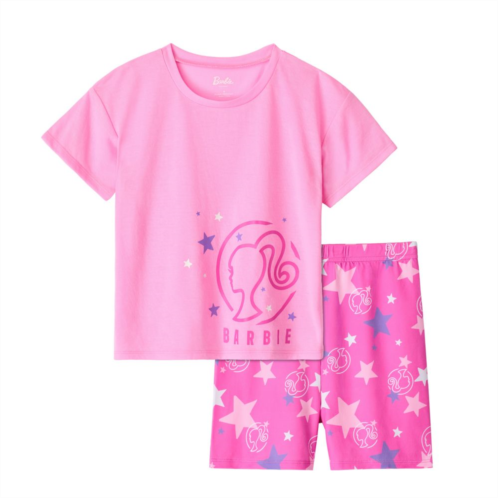 Girls 4-10 Barbie Graphic Pajama Tee & Biker Short Pajama Set