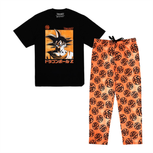 Licensed Character Mens Dragon Ball Z Goku Pajama Top & Pajama Bottom Set