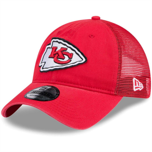 Mens New Era Red Kansas City Chiefs Game Day 9TWENTY Adjustable Trucker Hat