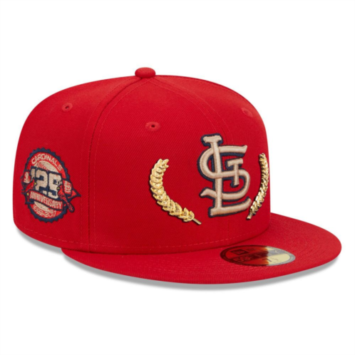 Mens New Era Red St. Louis Cardinals Gold Leaf 59FIFTY Fitted Hat