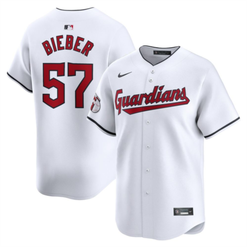 Nitro USA Mens Nike Shane Bieber White Cleveland Guardians Home Limited Player Jersey