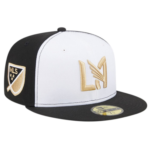 Mens New Era White/Black LAFC 2024 Kick Off Collection 59FIFTY Fitted Hat