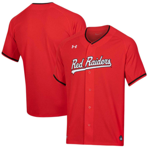 Mens Under Armour Red Texas Tech Red Raiders Softball V-Neck Jersey