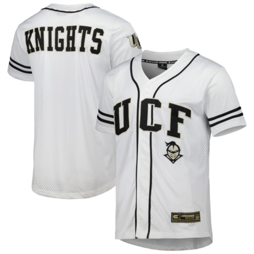Mens Colosseum White UCF Knights Free Spirited Mesh Button-Up Baseball Jersey