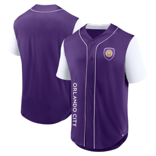 Unbranded Mens Fanatics Branded Purple Orlando City SC Balance Fashion Baseball Jersey