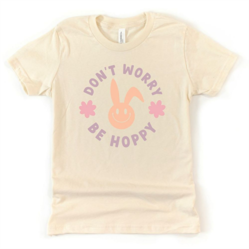 The Juniper Shop Dont Worry Be Hoppy Bunny Toddler Short Sleeve Graphic Tee